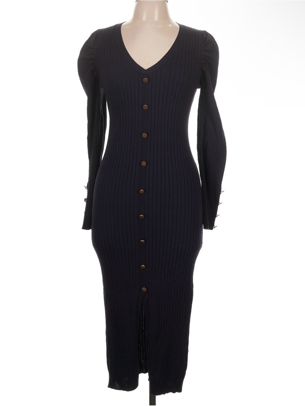 cider ribbed faux button faux maxi dress large nwt
